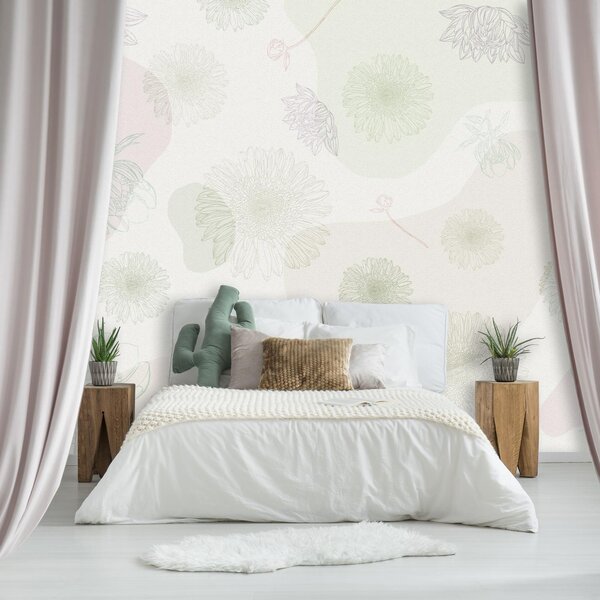 Fototapet - Delicate contururi de flori (147x102 cm)
