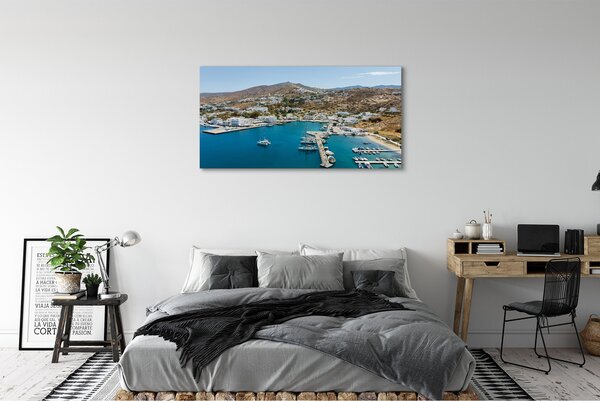 Tablouri canvas Grecia Coasta de oraș de munte