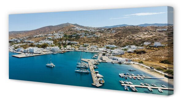 Tablouri canvas Grecia Coasta de oraș de munte
