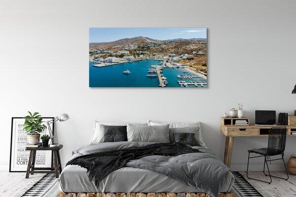 Tablouri canvas Grecia Coasta de oraș de munte