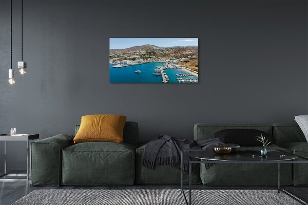 Tablouri canvas Grecia Coasta de oraș de munte
