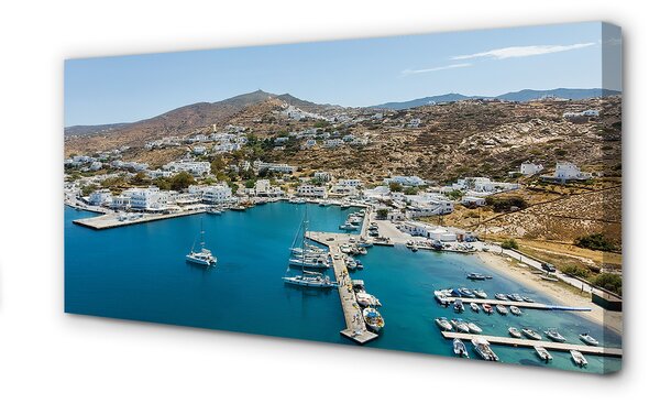 Tablouri canvas Grecia Coasta de oraș de munte
