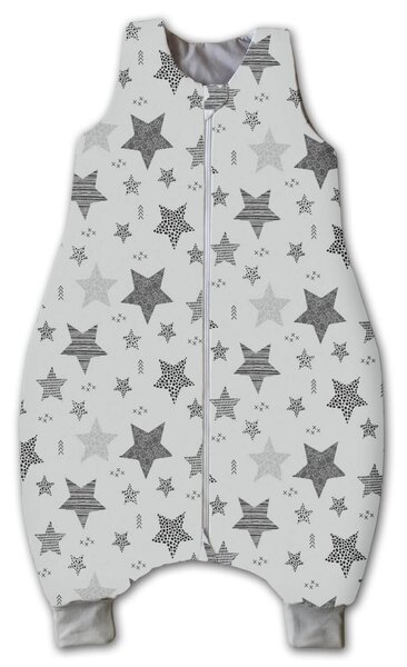Sac de dormit cu picioare pentru copii 18-36 luni Kidizi Magic Stars Grey, 1 tog