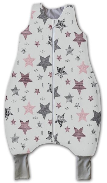 Sac de dormit cu picioare pentru copii 18-36 luni Kidizi All Pink Stars, 1 tog