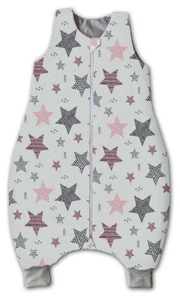 Sac de dormit cu picioare pentru copii 18-36 luni Kidizi All Pink Stars, 1 tog
