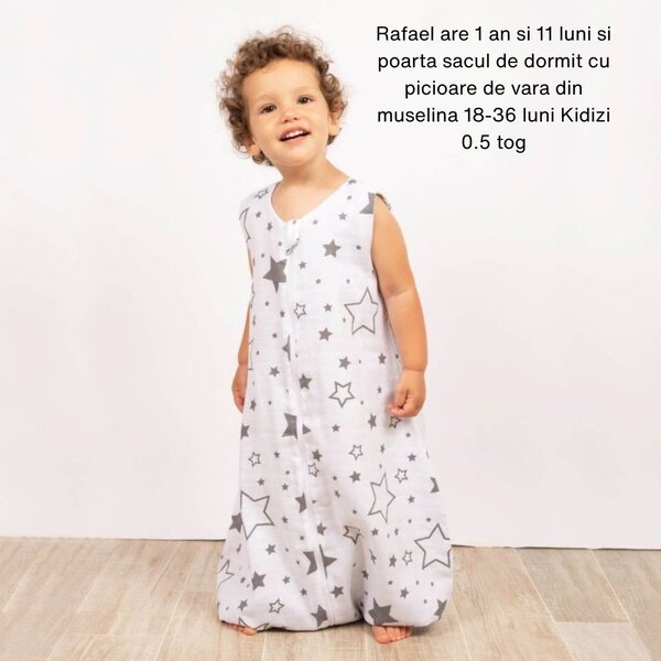 Sac de dormit cu picioare de vara din muselina 18-36 luni Kidizi Galaxy ...