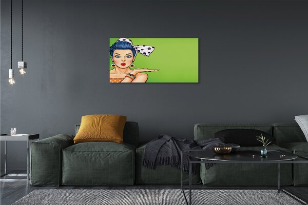 Tablouri canvas buzele rosii Femeie arc