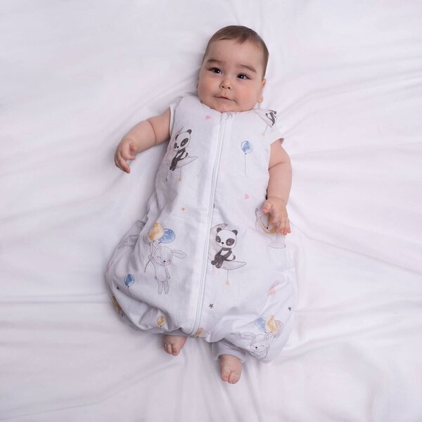 Sac de dormit cu picioare pentru copii 6-18 luni Kidizi Sweet Dreams 1 tog, mansete transformabile in soseta