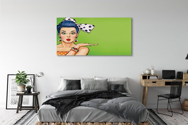 Tablouri canvas buzele rosii Femeie arc