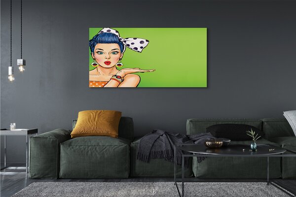 Tablouri canvas buzele rosii Femeie arc