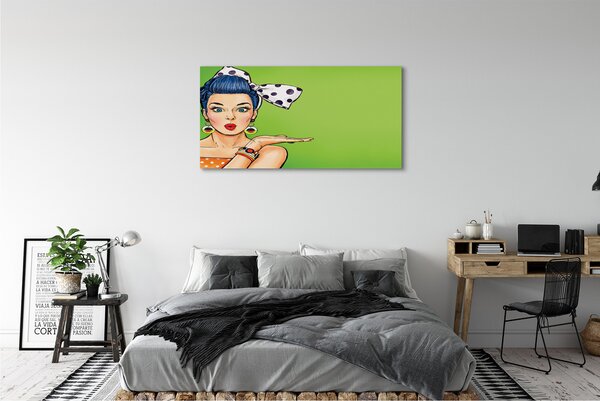Tablouri canvas buzele rosii Femeie arc