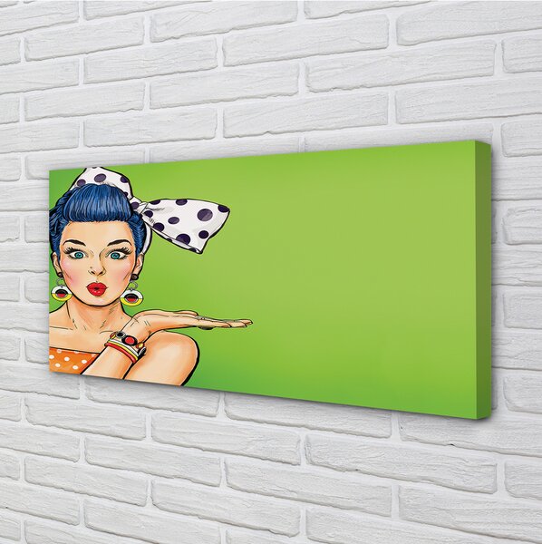 Tablouri canvas buzele rosii Femeie arc