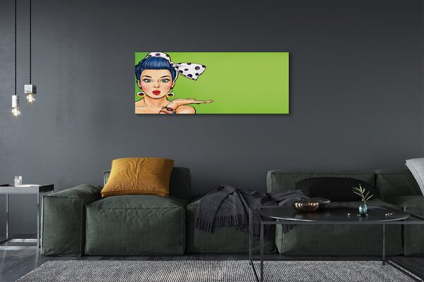 Tablouri canvas buzele rosii Femeie arc
