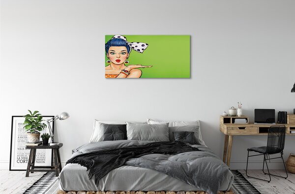 Tablouri canvas buzele rosii Femeie arc
