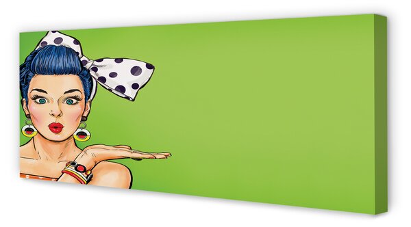 Tablouri canvas buzele rosii Femeie arc