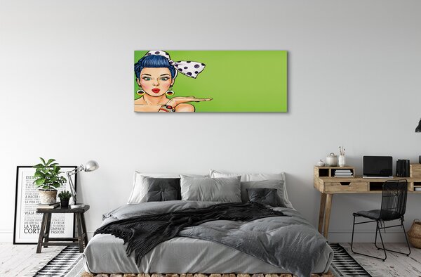 Tablouri canvas buzele rosii Femeie arc