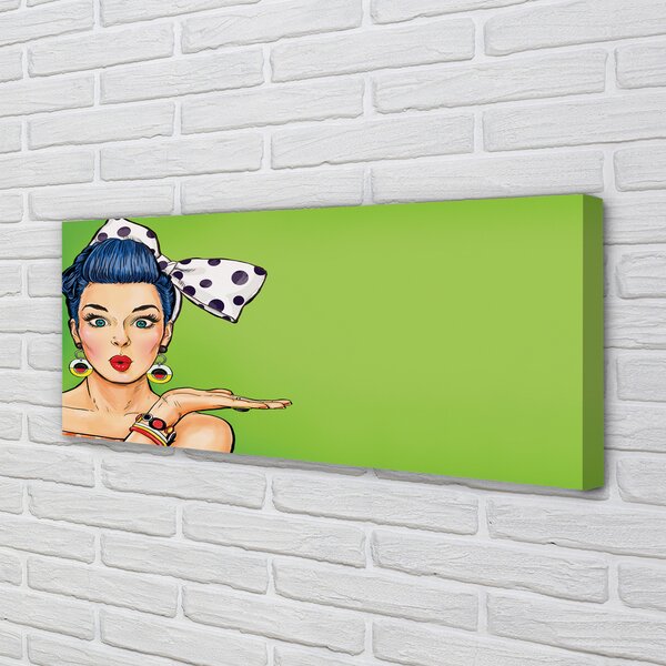 Tablouri canvas buzele rosii Femeie arc