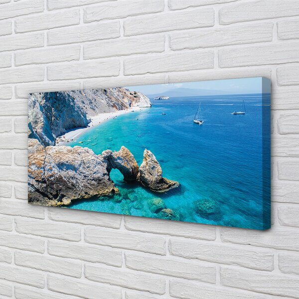 Tablouri canvas Grecia Plaja coasta mare