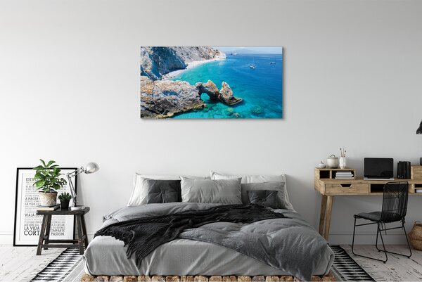 Tablouri canvas Grecia Plaja coasta mare