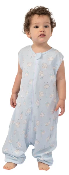 Sac dormit copii de vara din bumbac cu picioare 18-36 luni Kidizi Elefun Blue, 0.5 tog