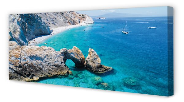 Tablouri canvas Grecia Plaja coasta mare
