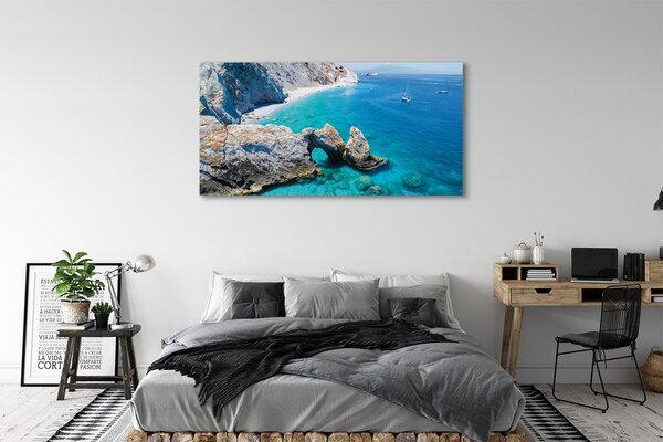 Tablouri canvas Grecia Plaja coasta mare