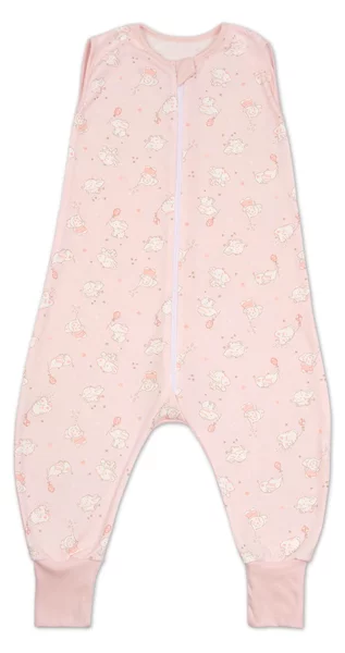Sac dormit copii de vara din bumbac cu picioare 18-36 luni Kidizi Elefun Pink, 0.5 tog