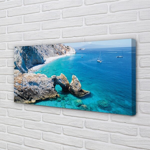 Tablouri canvas Grecia Plaja coasta mare