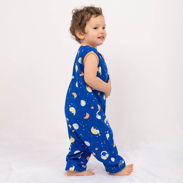Sac dormit copii de vara din bumbac cu picioare 18-36 luni Kidizi Space Cats, 0.5 tog
