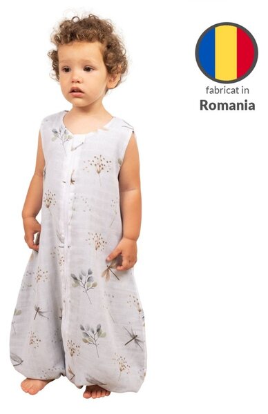 Sac de dormit cu picioare de vara din muselina 18-36 luni Kidizi Dragonfly, 100% bumbac, 0.5 tog
