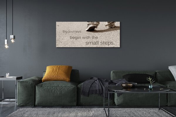 Tablouri canvas Pantofi inscripție din beton