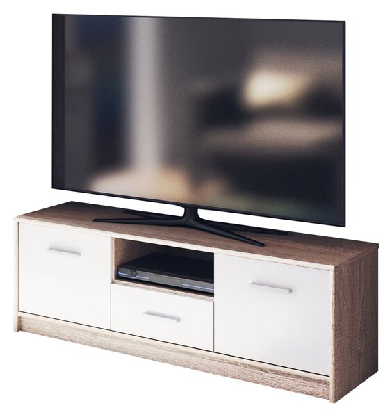 Masă TV Terrell (Stejar sonoma + alb). Promo -7%. 1053287