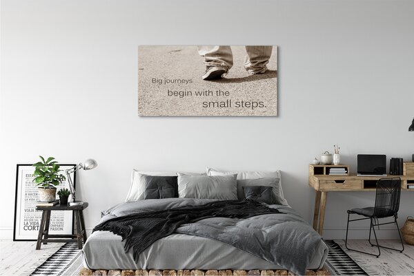 Tablouri canvas Pantofi inscripție din beton