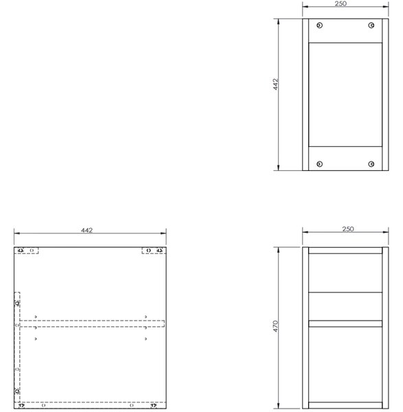 Mexen Box-A, dulap deschis cu raft 25 cm, nuc, 91AX2-0250-470-0-86