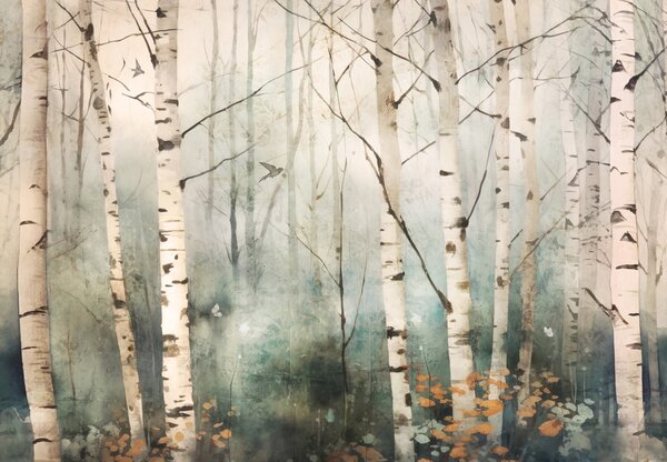 Fototapet - Copaci - pictură (147x102 cm)