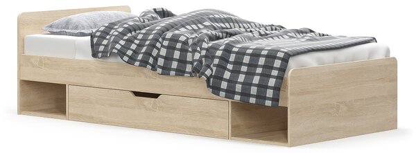 Pat de o persoană 90 cm Terrell (Stejar sonoma) (fără saltea și somieră). 1053299
