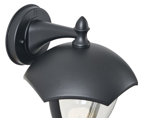 Lampă de perete inteligentă de exterior neagră cu sticlă transparentă, incluzând LED IP54 - Classica