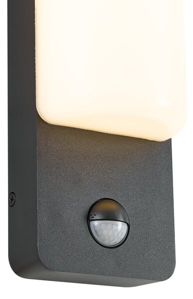 Lampă de perete de exterior neagră cu senzor de mișcare, inclusiv LED - Shift