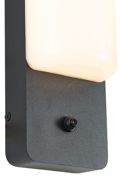 Lampă de perete de exterior neagră cu senzor crepuscular, inclusiv LED - Shift