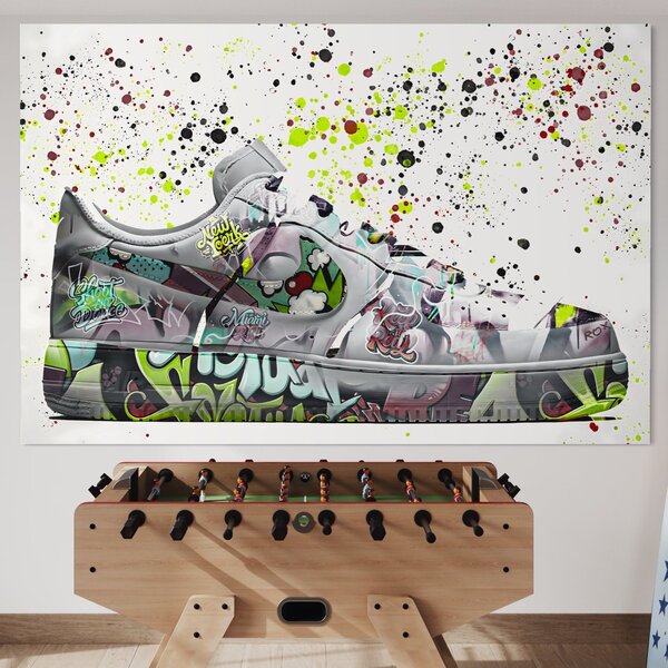Tablou Canvas Premium LuxCanva® B1076, Air Force 1 , Decorativ, Camera Copii, Nike, America, Baschet, Dormitor, Sport, Incaltaminte, Culori Vibrante