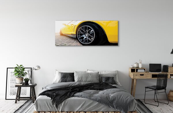 Tablouri canvas masina galben