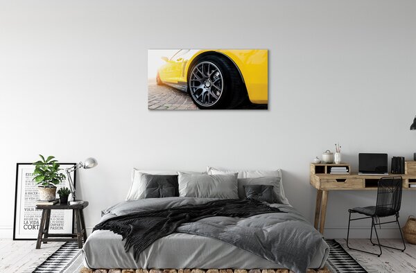 Tablouri canvas masina galben