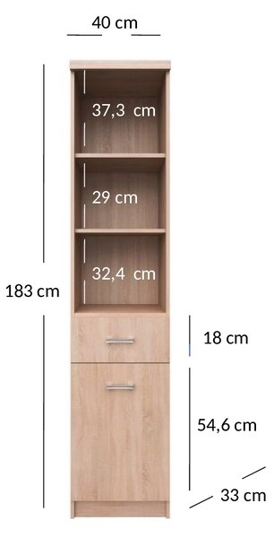Raft Tianna (Stejar sonoma). Promo -7%. 1053326
