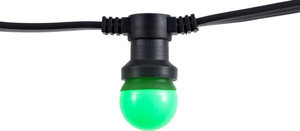 Ghirlandă luminoasă neagră conectabilă 10m cu priză incl. E27 20 lumini IP64 - Lubber