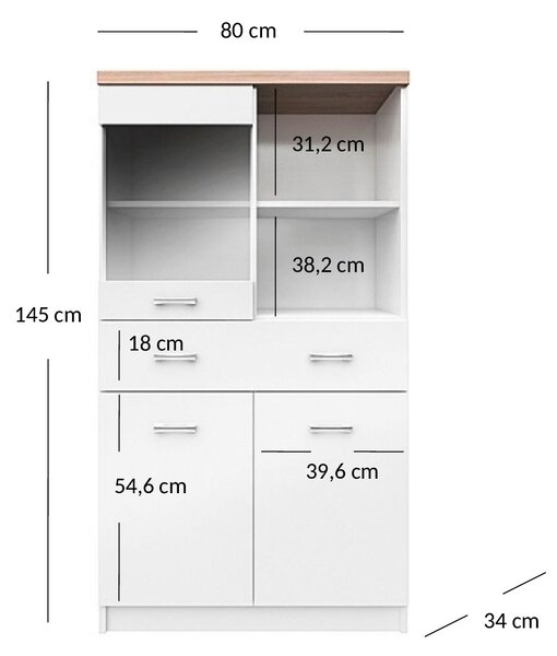 Vitrină Tianna (alb). Promo -6%. 1053333