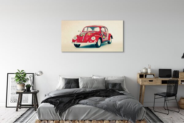 Tablouri canvas Flori roșii în mașină