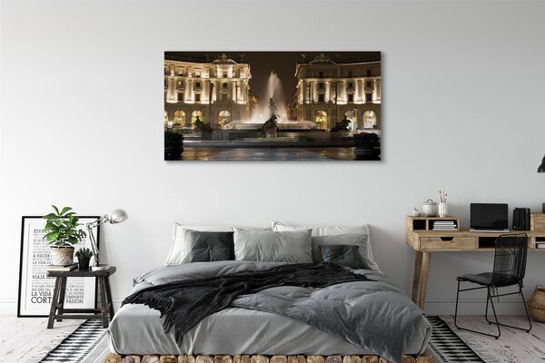 Tablouri canvas Roma Fântâna Piața de noapte