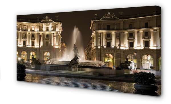 Tablouri canvas Roma Fântâna Piața de noapte
