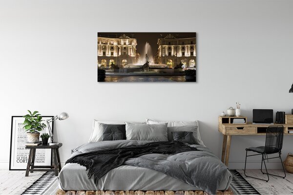 Tablouri canvas Roma Fântâna Piața de noapte
