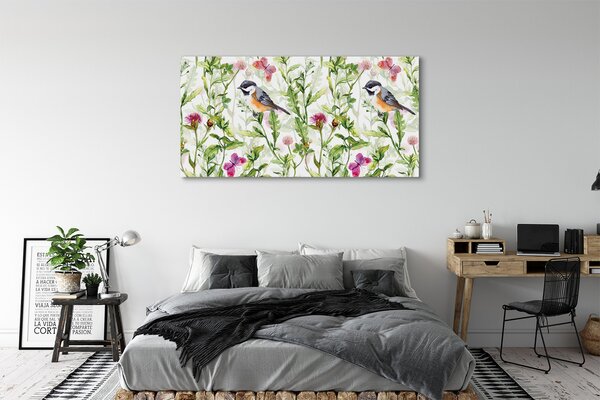 Tablouri canvas pasăre pictat în iarbă